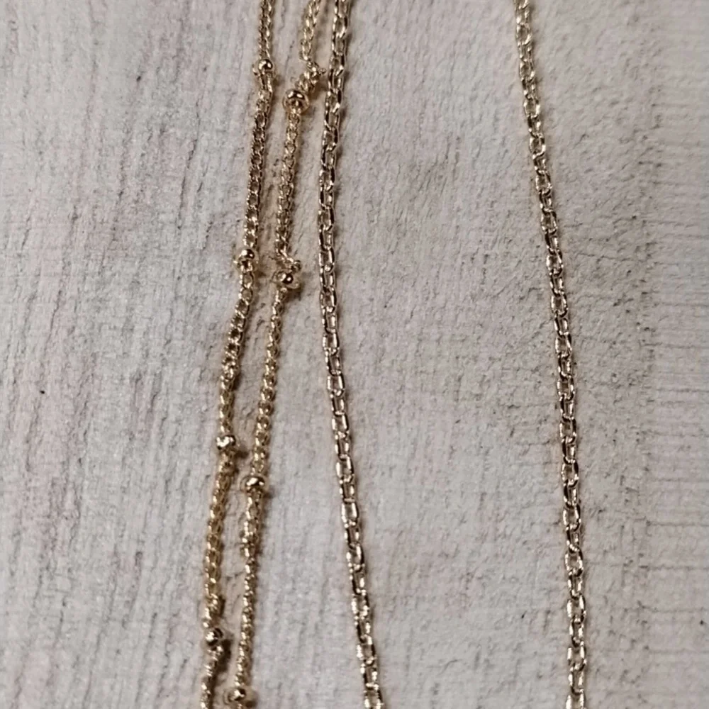 2 Gold Tone Necklaces For Layers